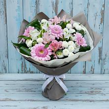 Букет цветов из:  Герберы, Альстромерии и Хризантемы в Шахтёрске