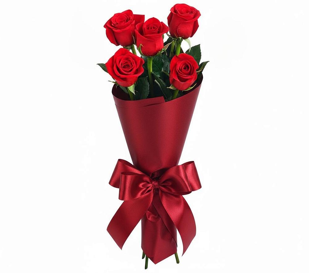 Букет 5 Красных роз Эдлесс Лав в Шахтёрске