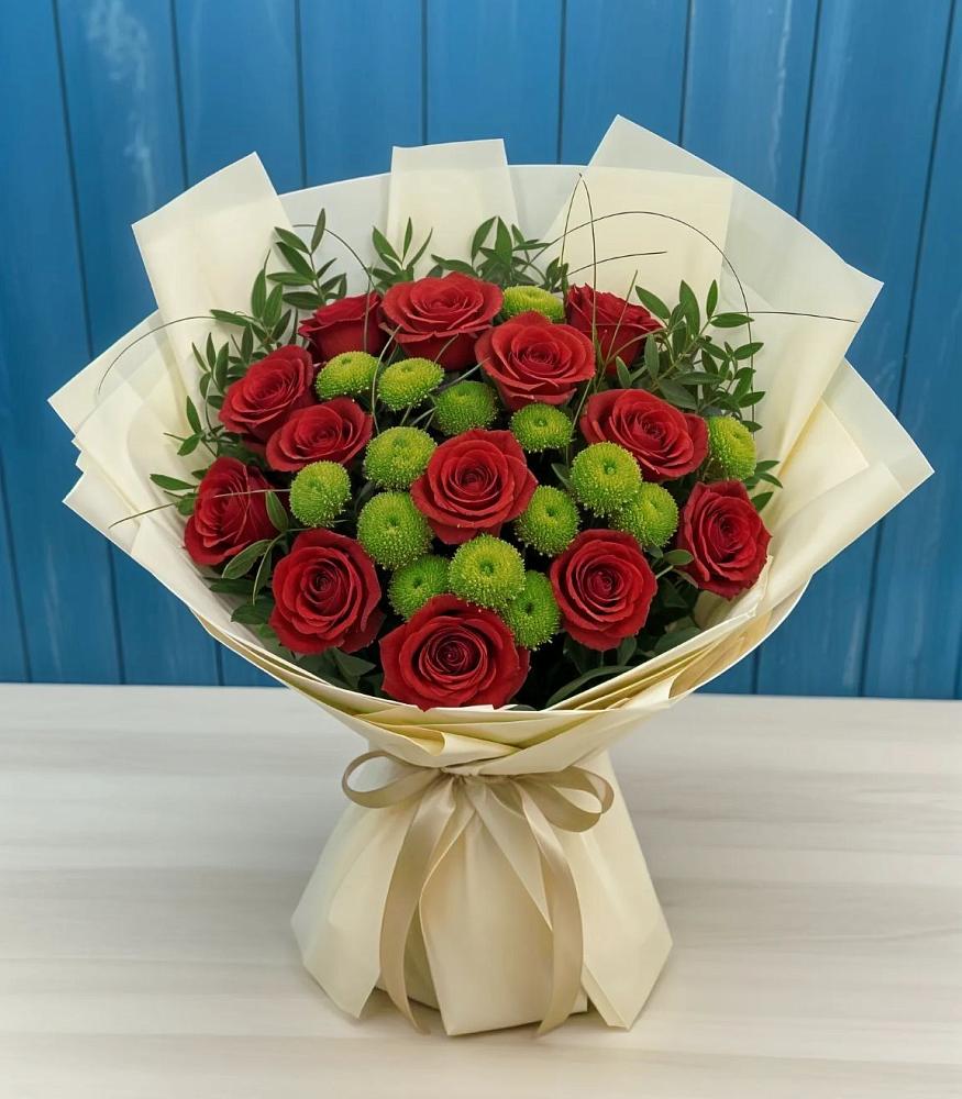 Букет цветов из: Розы и Хризантемы в Шахтёрске